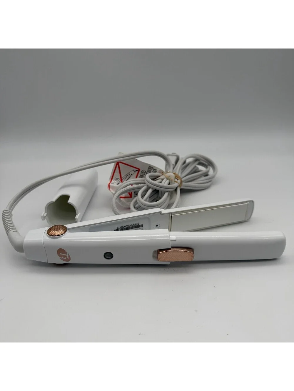 T3 SinglePass Compact Flat Iron Hair Straightener Model 77500 White Tested